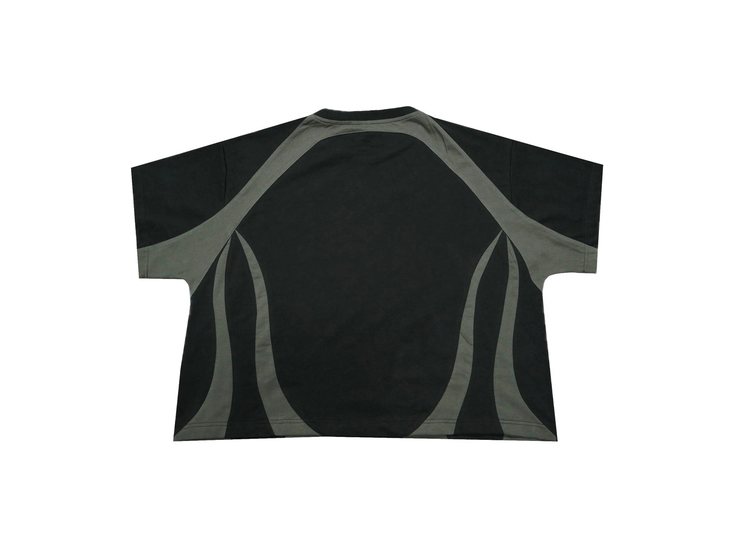 Aura Cropped Boxy Tee Black-Grey